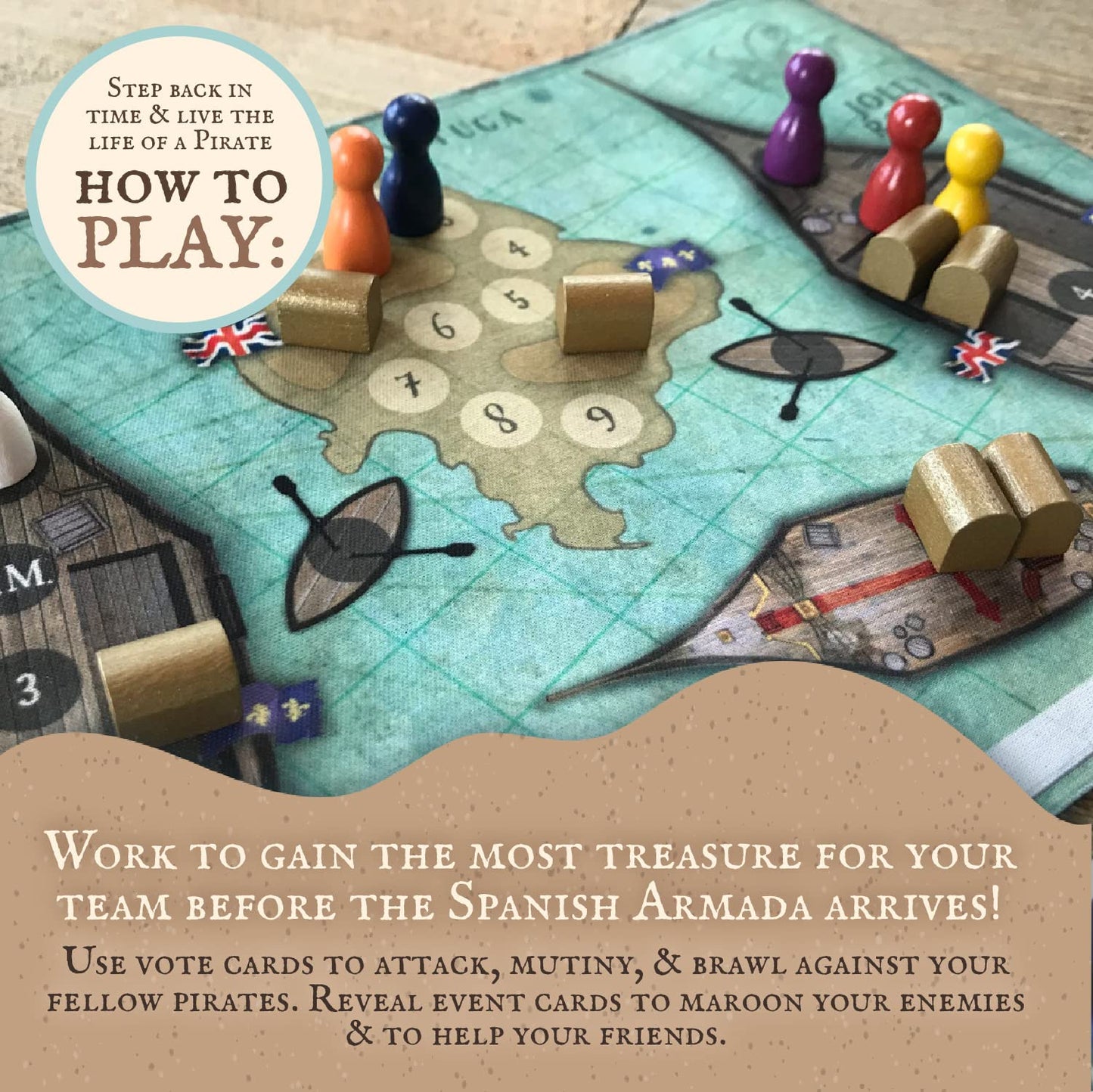Facade Games Tortuga 1667 Board Game – Treasure Plunder, Strategy & Deceit (2-9 Players)