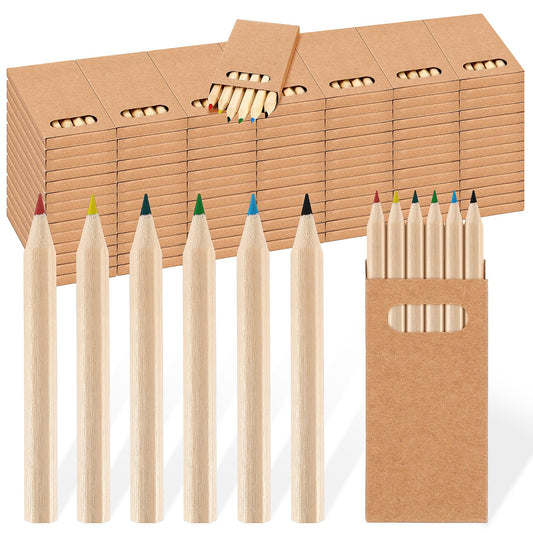 Faccito 100 Packs Mini Colored Pencils – 3.5 Inch Short Pencils for Kids