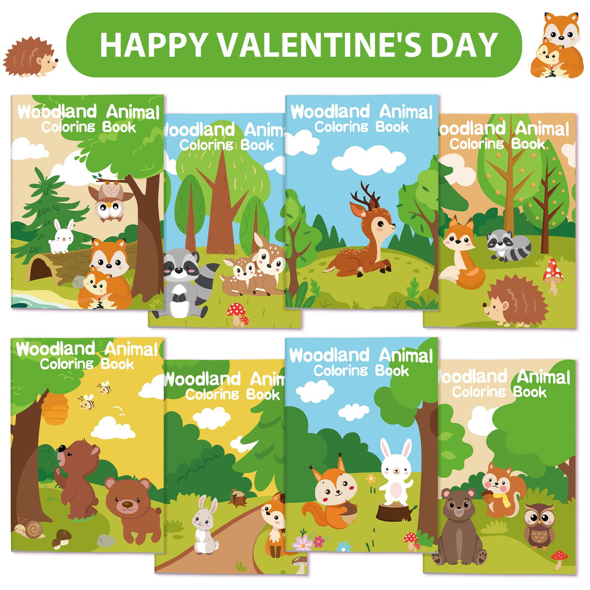 Faccito Woodland Animal Mini Coloring Books – 24 Pack for Toddlers (Ages 1–3)