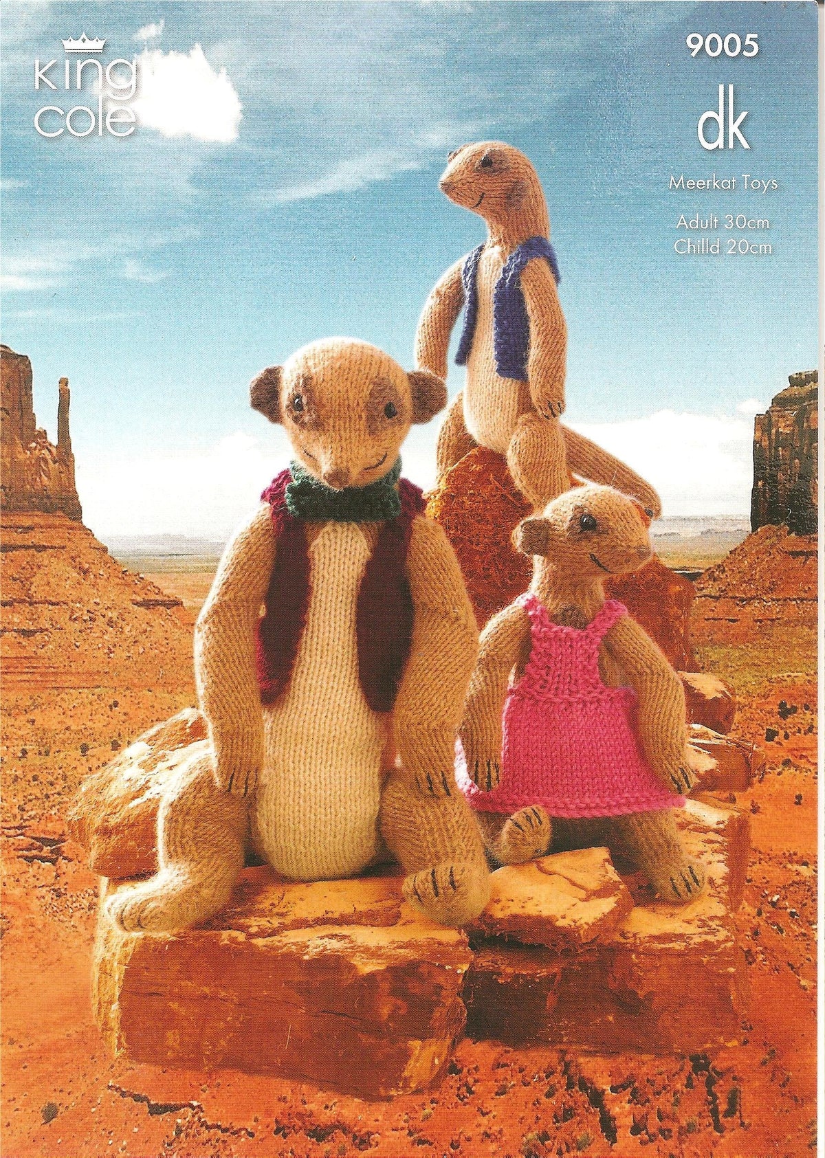 King Cole Knitting Pattern 9005 - Meerkat Toys