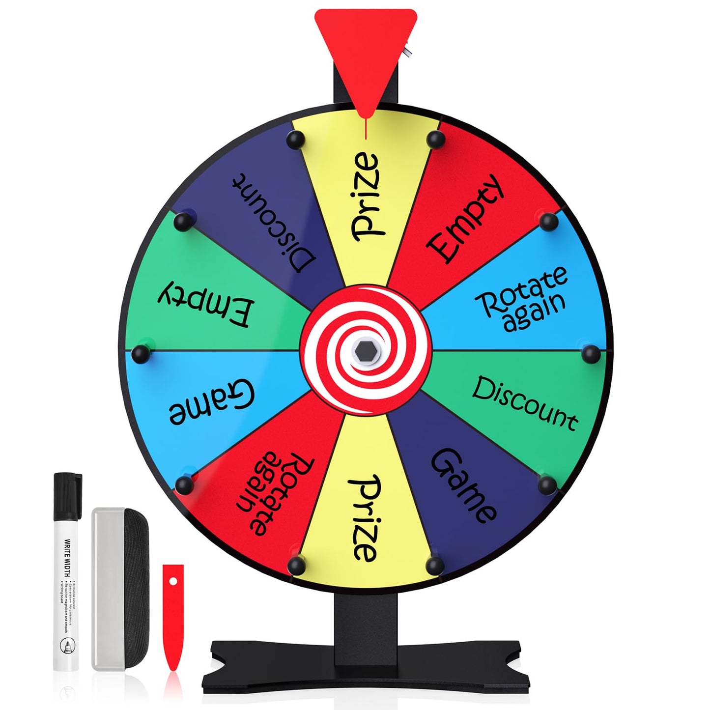 Facilife 12 Inch Prize Wheel – 10-Slot Color Spinner with Stand for Trade Shows & Events