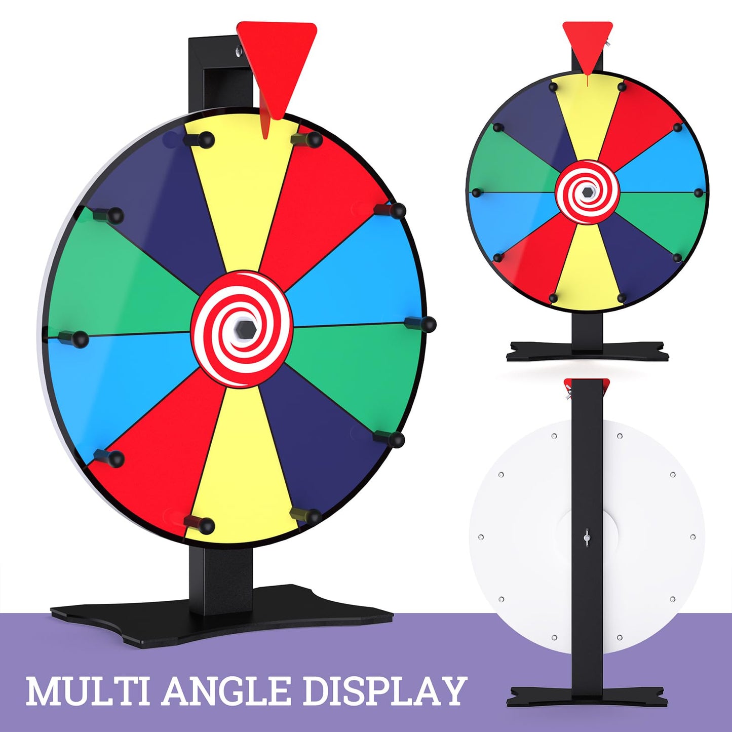 Facilife 12 Inch Prize Wheel – 10-Slot Color Spinner with Stand for Trade Shows & Events