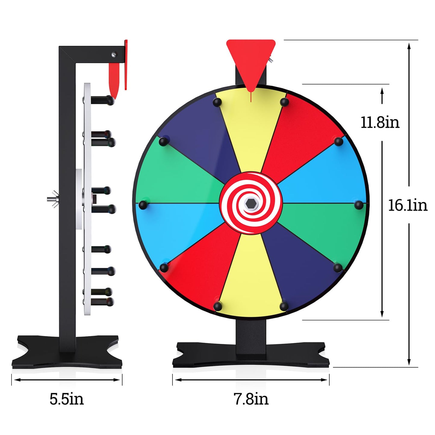 Facilife 12 Inch Prize Wheel – 10-Slot Color Spinner with Stand for Trade Shows & Events