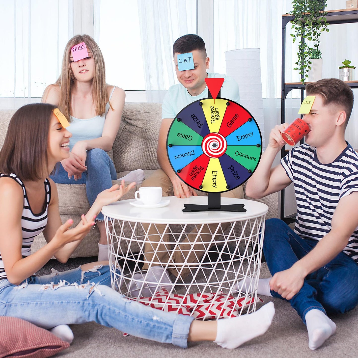Facilife 12 Inch Prize Wheel – 10-Slot Color Spinner with Stand for Trade Shows & Events
