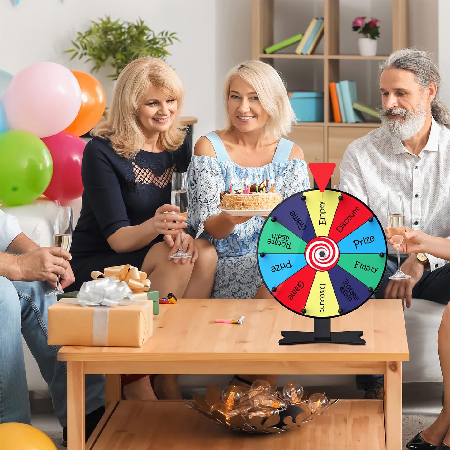 Facilife 12 Inch Prize Wheel – 10-Slot Color Spinner with Stand for Trade Shows & Events