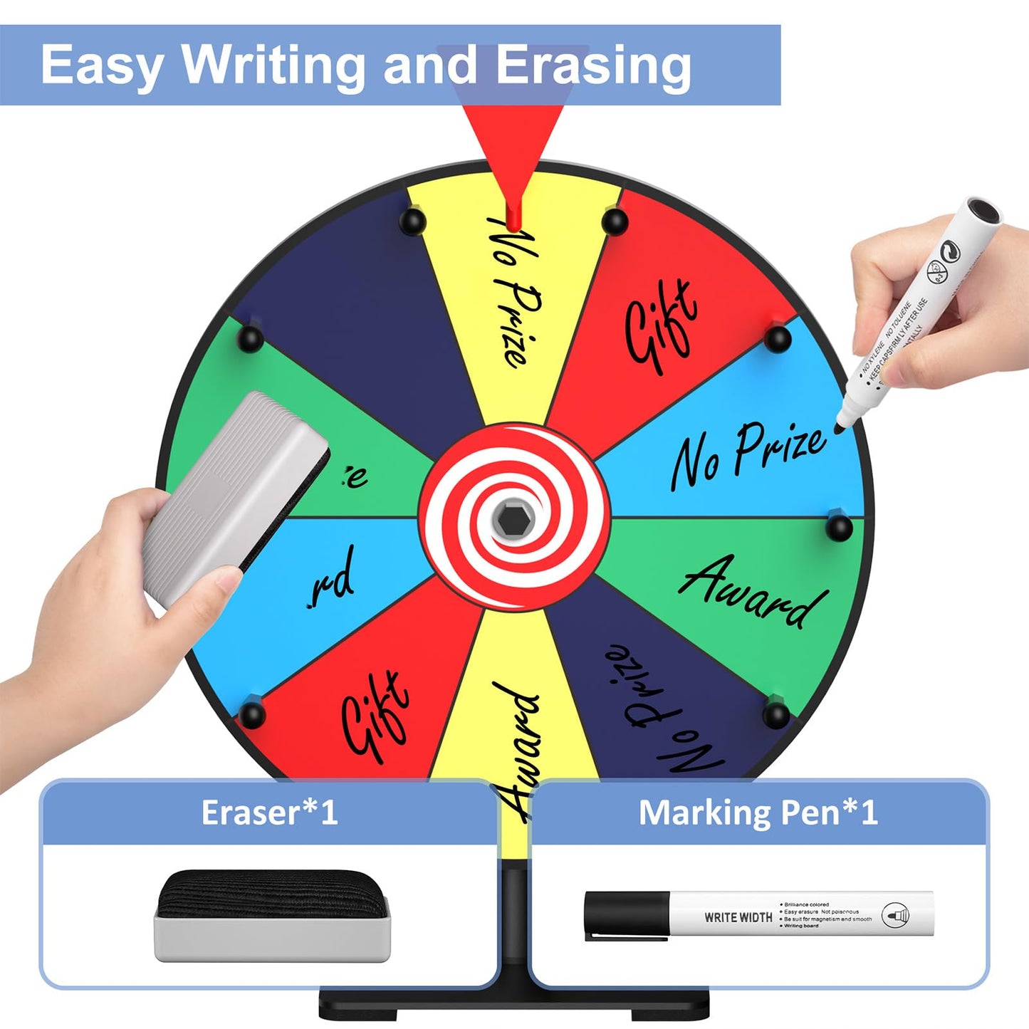 Facilife Spinning Wheel 12-Inch Prize Wheel with Stand – Trade Shows, Carnivals & Home Games
