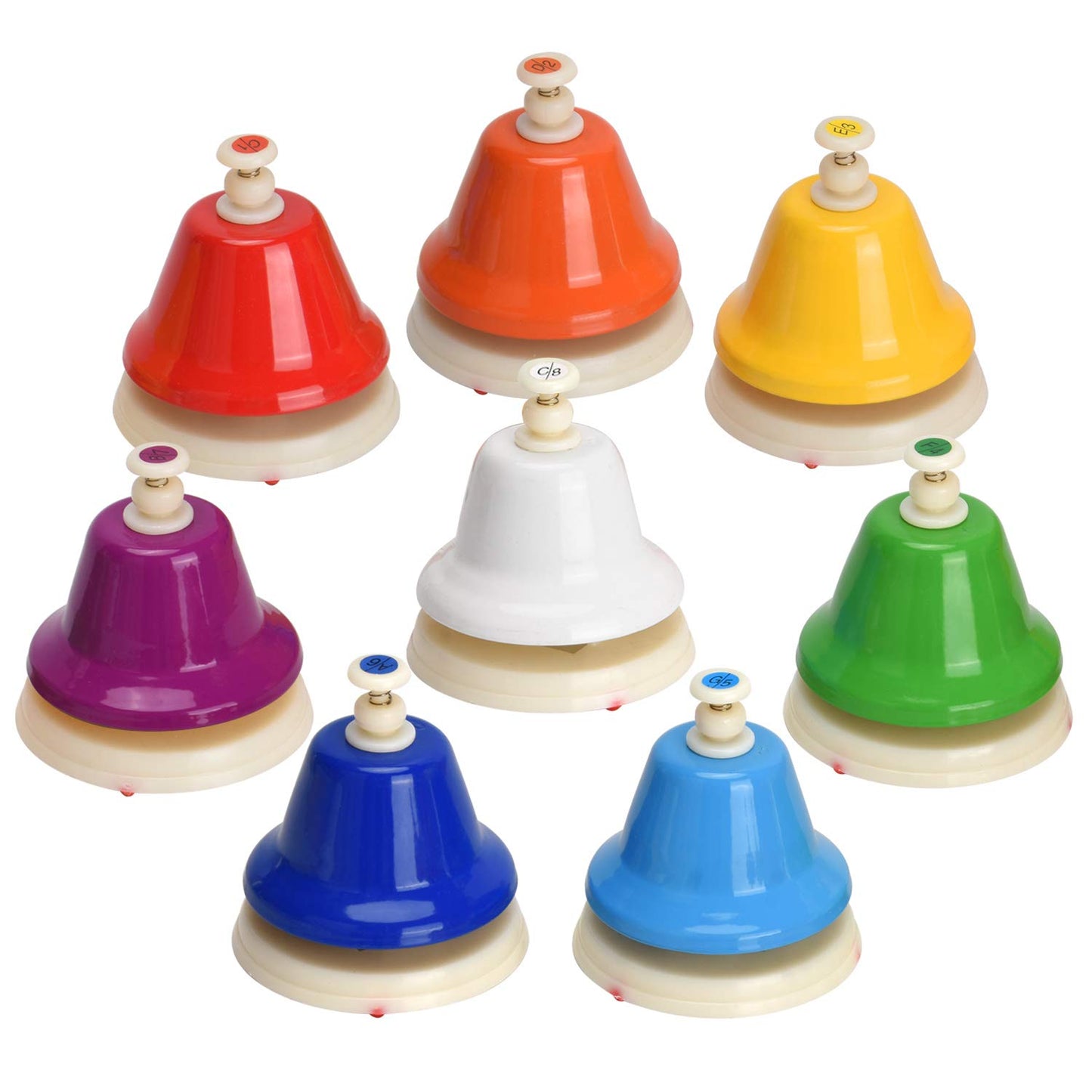 Facmogu Desk Bells — 8-Note Rainbow Diatonic Hand Bells for Learning, Creativity & Fun