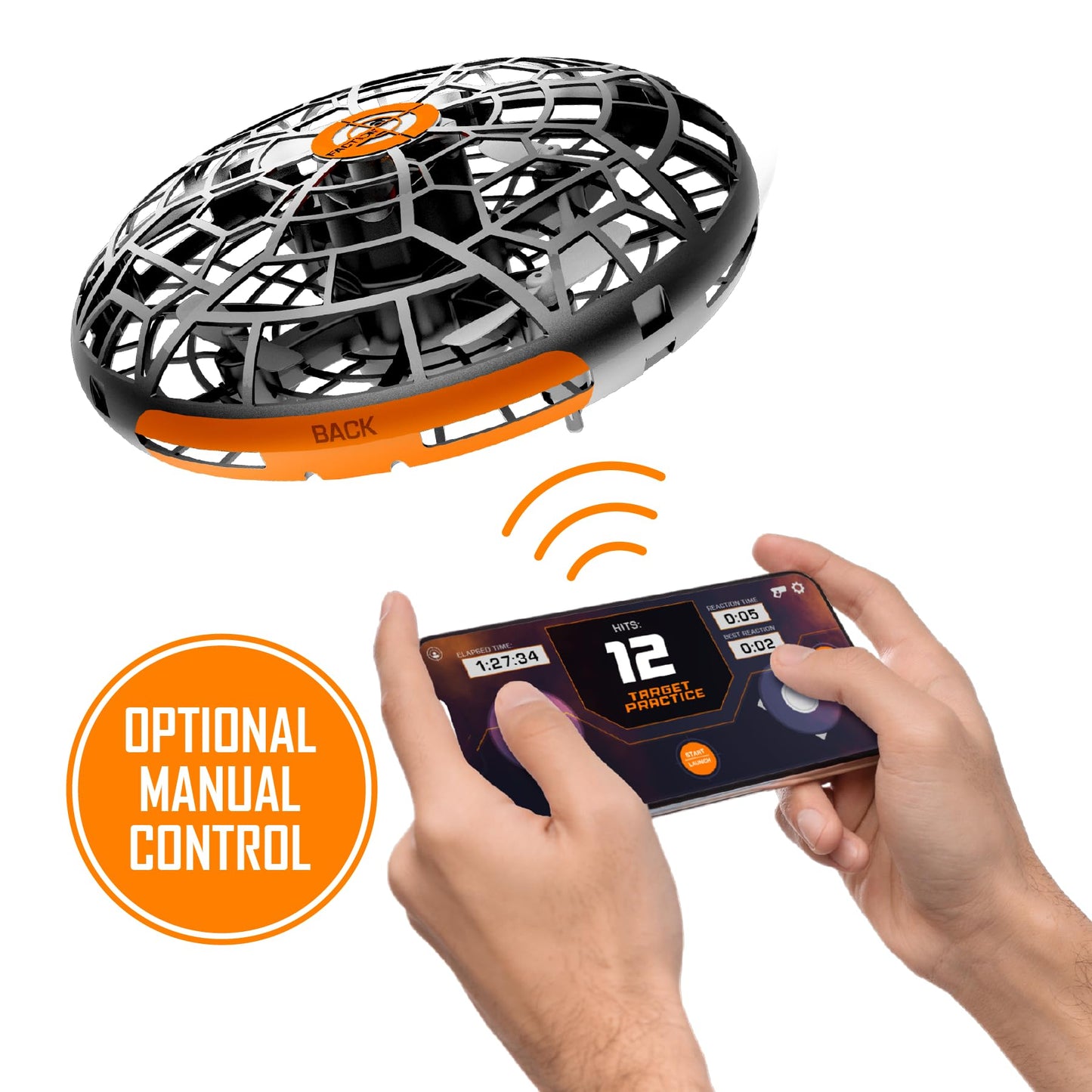 Faction Skyfire Target Drone (Black) – Autonomous Practice Drone for Gel & Dart Blasters | Faction Battle System