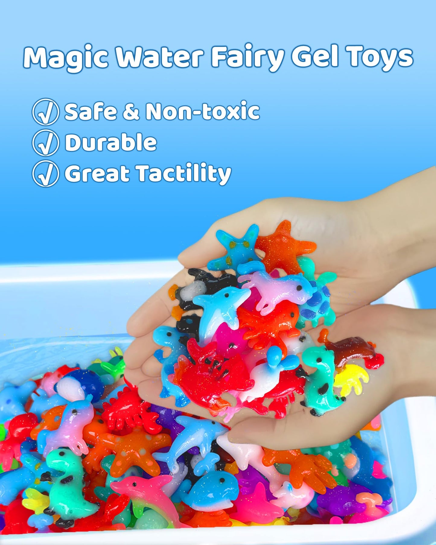 FADAWU 24 Colors Magic Water Elf Toy Kit – 16 Molds, DIY Squishy Maker for Kids
