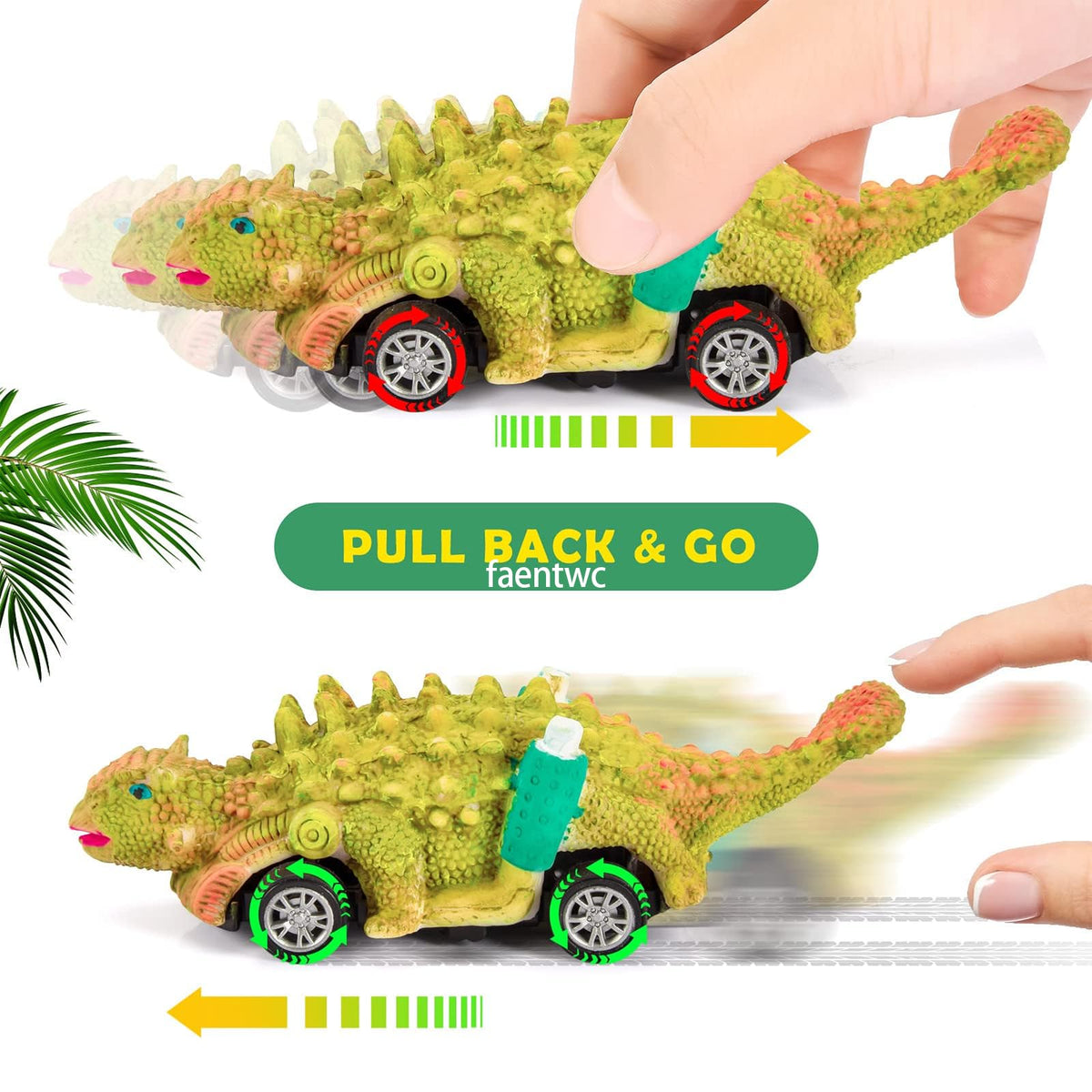 faentwc Dinosaur Painting Toys for Kids 5-7 | 2-in-1 Art Kit and Pull-Back Cars