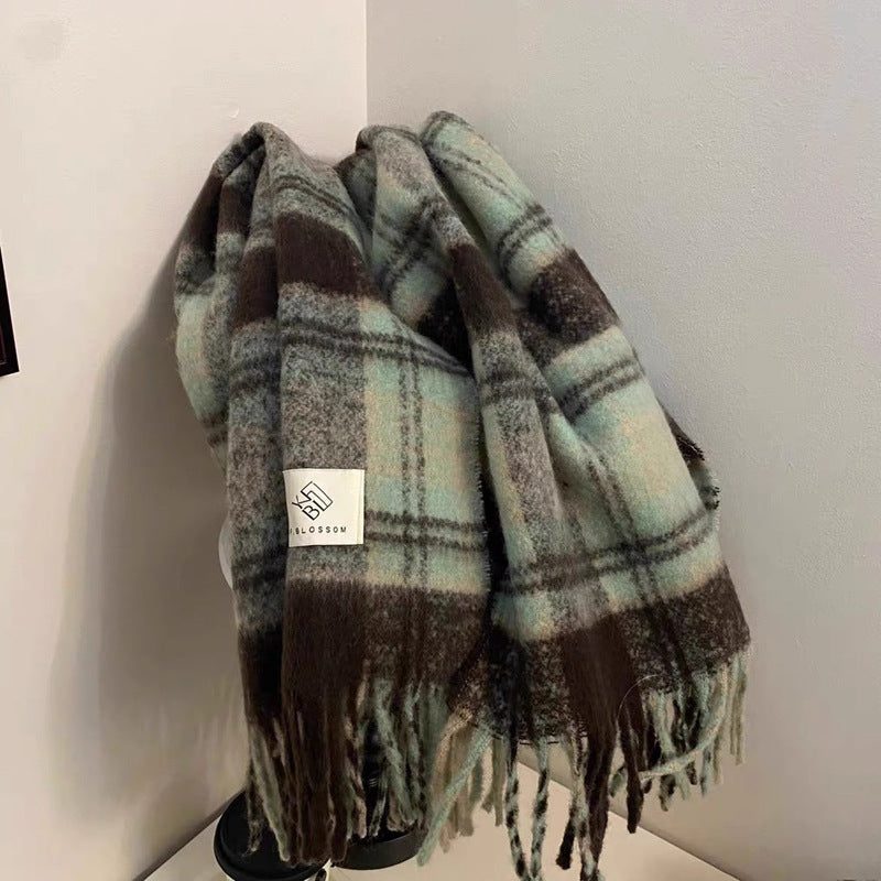 Women's Plaid Winter Scarf - Luxe Oversized Shawl & Wrap
