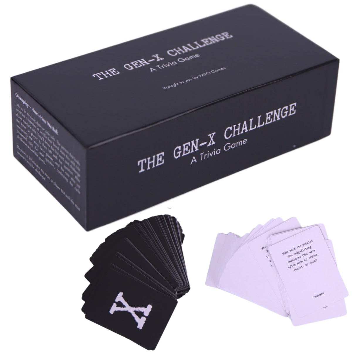 FAFO GAMES The Gen-X Challenge: 80s & 90s Trivia Card Game | 600 Cards for Retro Game Night