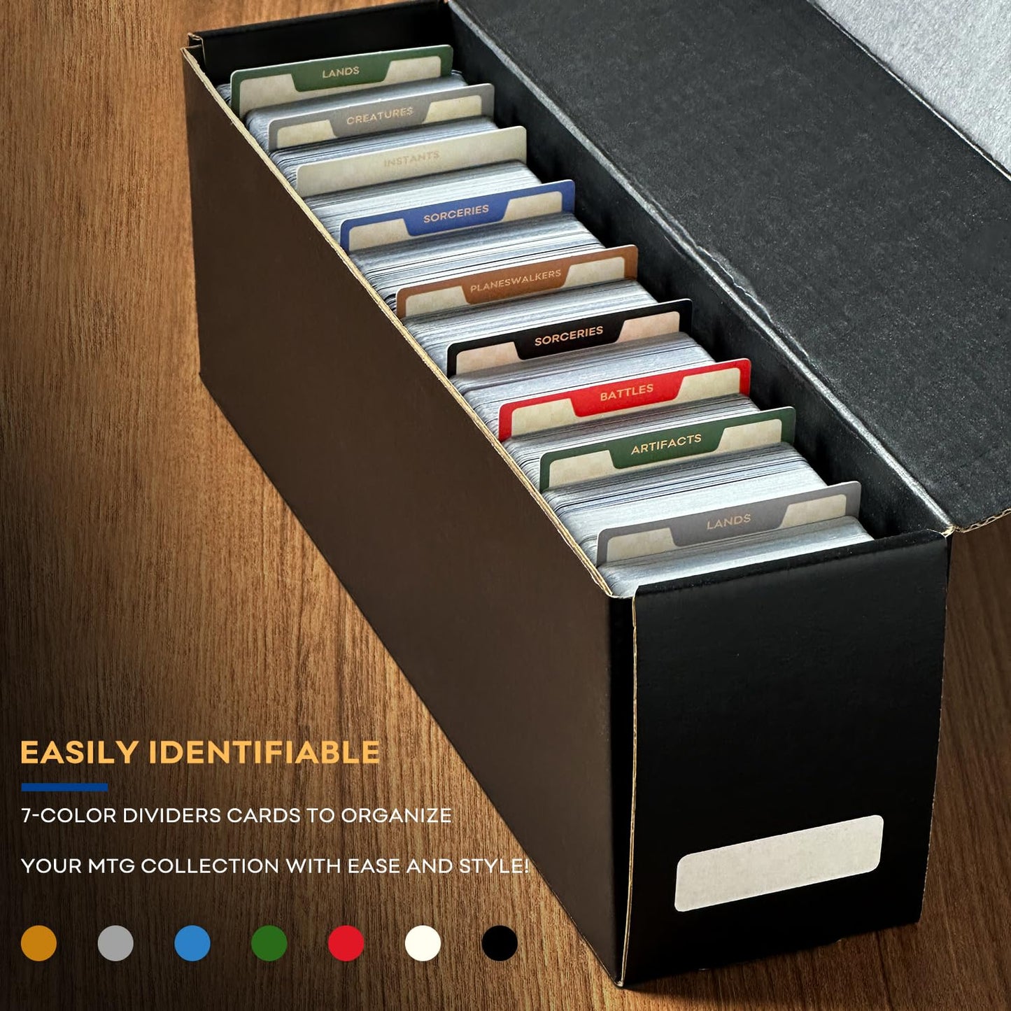 Fageverld MTG Card Dividers – 224 Colorful Dividers for MTG Storage Boxes and Deck Boxes, 4-Pack Set