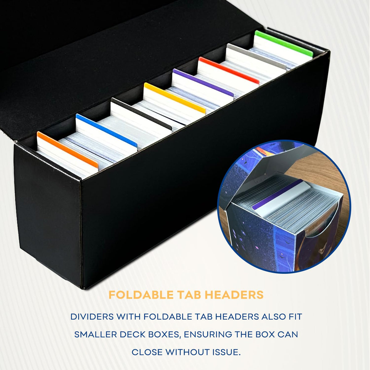 Fageverld Trading Card Dividers — 160-Pack, Color-Coded Edges for MTG, Baseball & Sports Cards