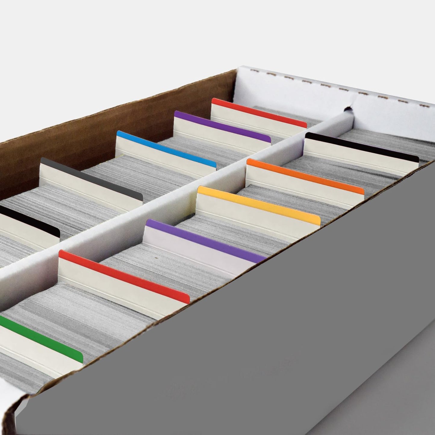 Fageverld Trading Card Dividers — 160-Pack, Color-Coded Edges for MTG, Baseball & Sports Cards