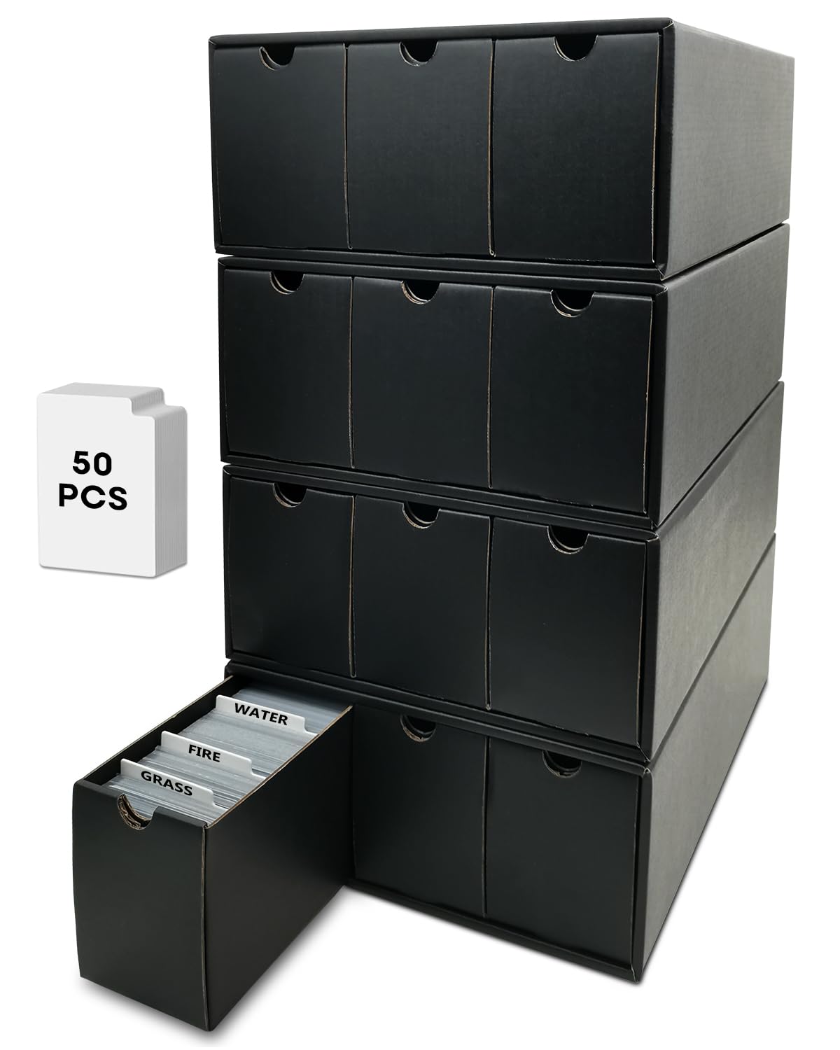 Fageverld Trading Card Storage Box with 12 Drawers and 50 Dividers