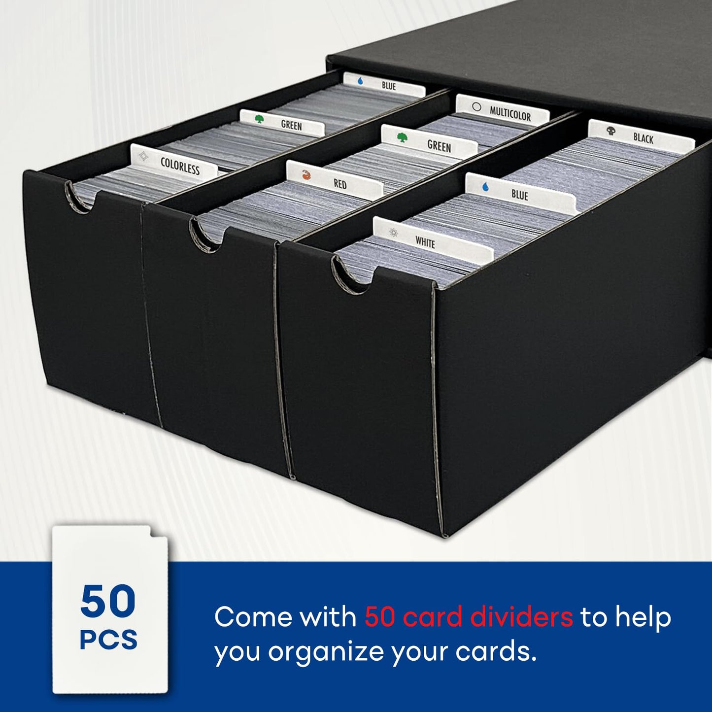 Fageverld Trading Card Storage Box with 12 Drawers and 50 Dividers