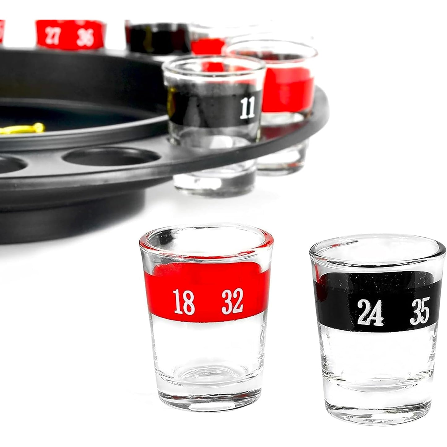 Fairly Odd Novelties Shot Glass Roulette – 16-Piece Set with 2 Metal Balls