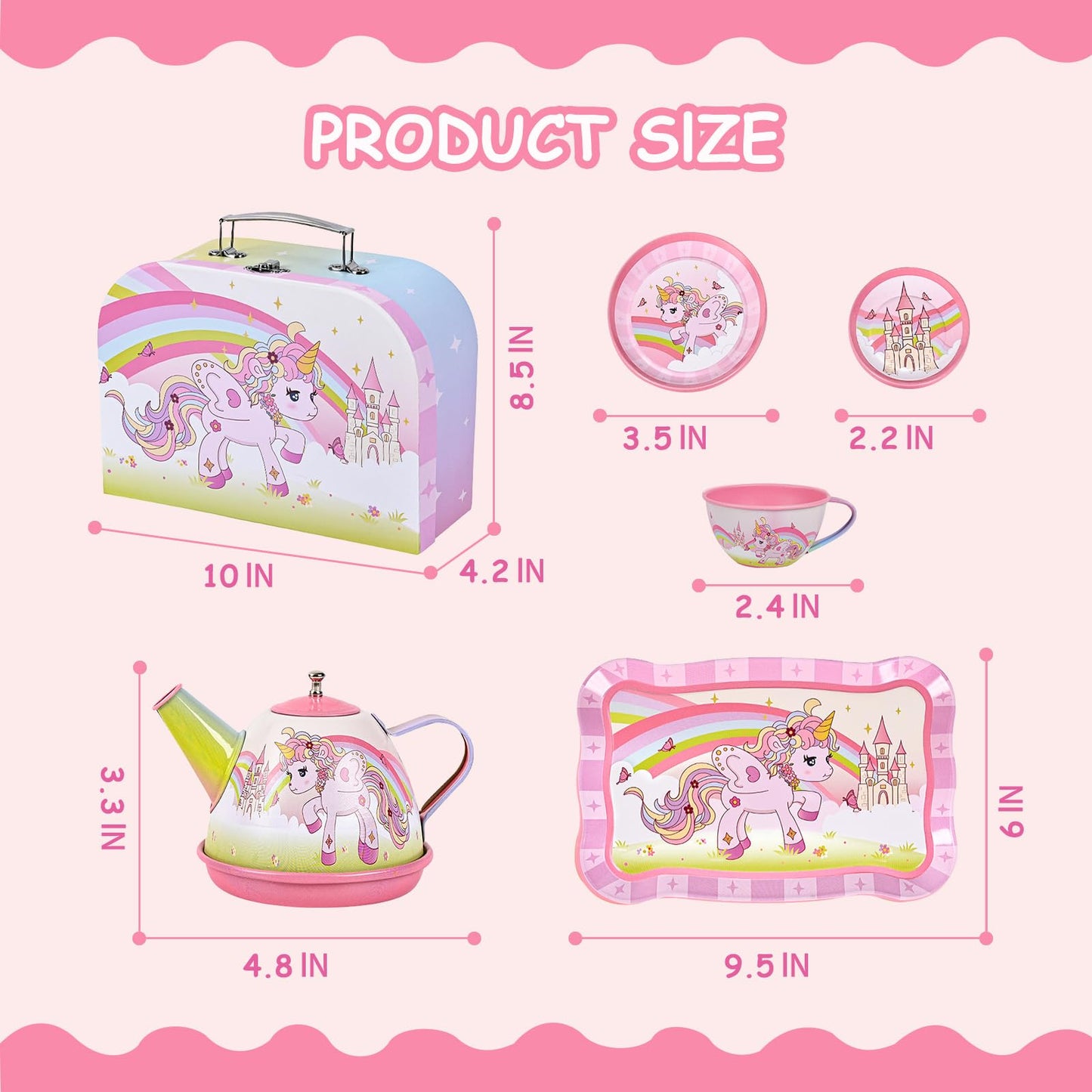 Fairy Toona Unicorn Tea Party Set – 15-Piece Pretend Play Kit for Girls Aged 3-6