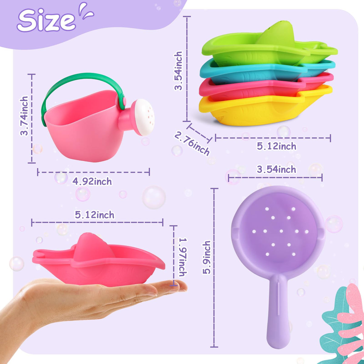Fajiabao 6-Piece Baby Bath Toys Set – Mold-Free Toddler Water Play for 12+ Months