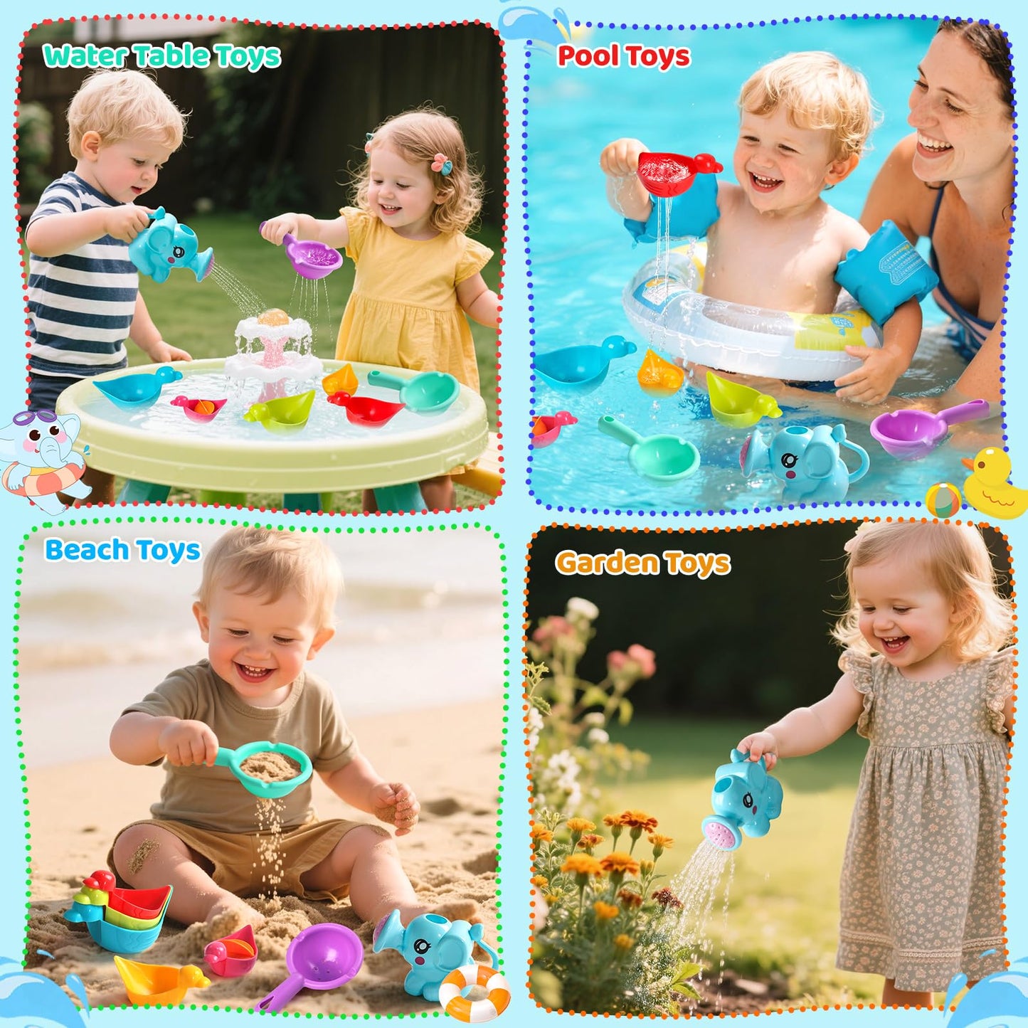 Fajiabao 8-Piece Mold-Free Bath Toys for Toddlers 1-3 – Floating Ducks & Water Play
