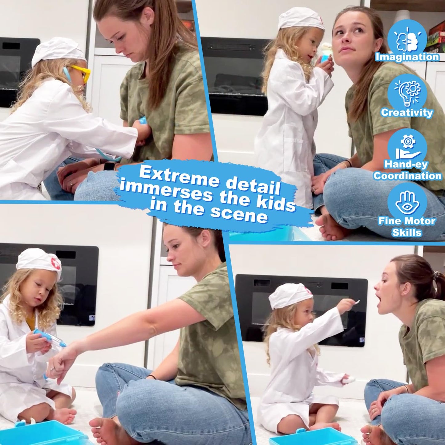 Fajiabao Doctor Kit for Toddlers 3-5 | Imaginative Dress-Up Doctor Play Set for Kids 2-6