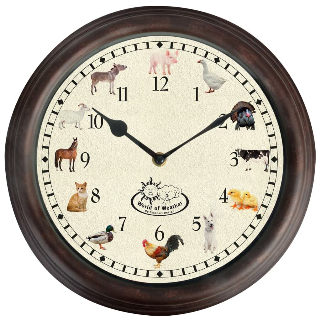 Fallen Fruits Farm Animal Sound Clock – Wall-MMountable, Durable Plastic, Farmhouse Style