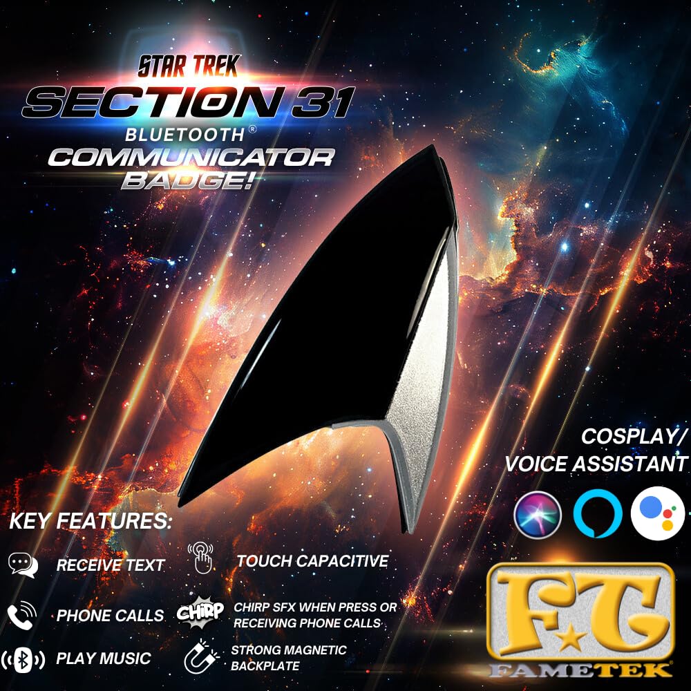 FAMETEK Star Trek Section 31 Bluetooth ComBadge with Chirp – Official Licensed Cosplay Communicator