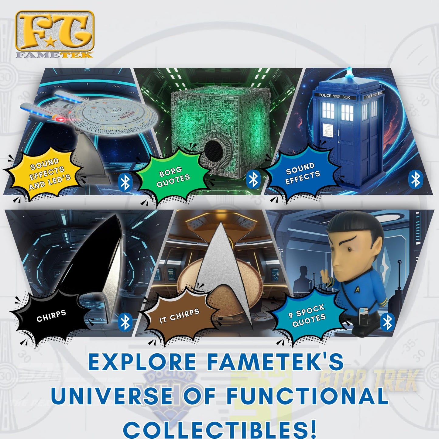 FAMETEK Star Trek Section 31 Bluetooth ComBadge with Chirp – Official Licensed Cosplay Communicator