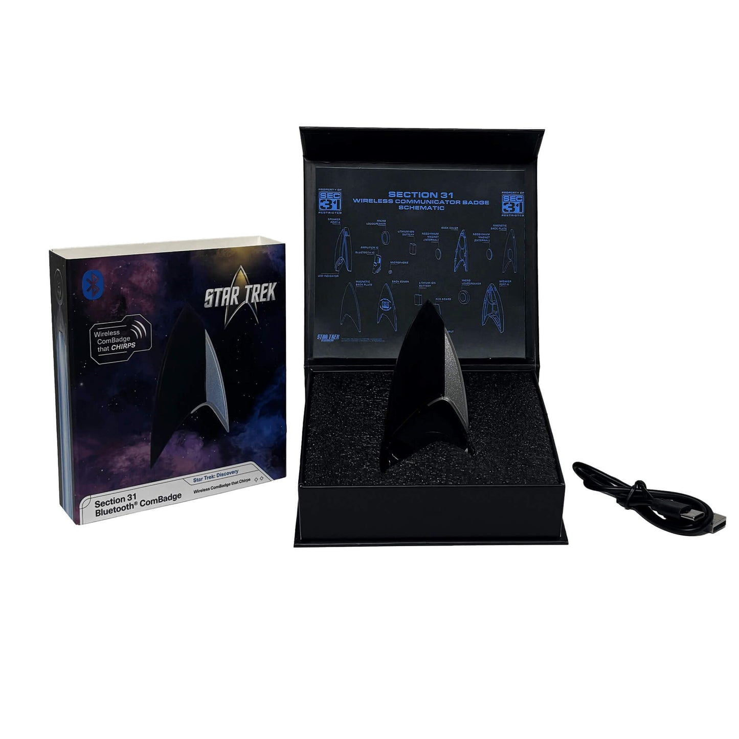 FAMETEK Star Trek Section 31 Bluetooth ComBadge with Chirp – Official Licensed Cosplay Communicator