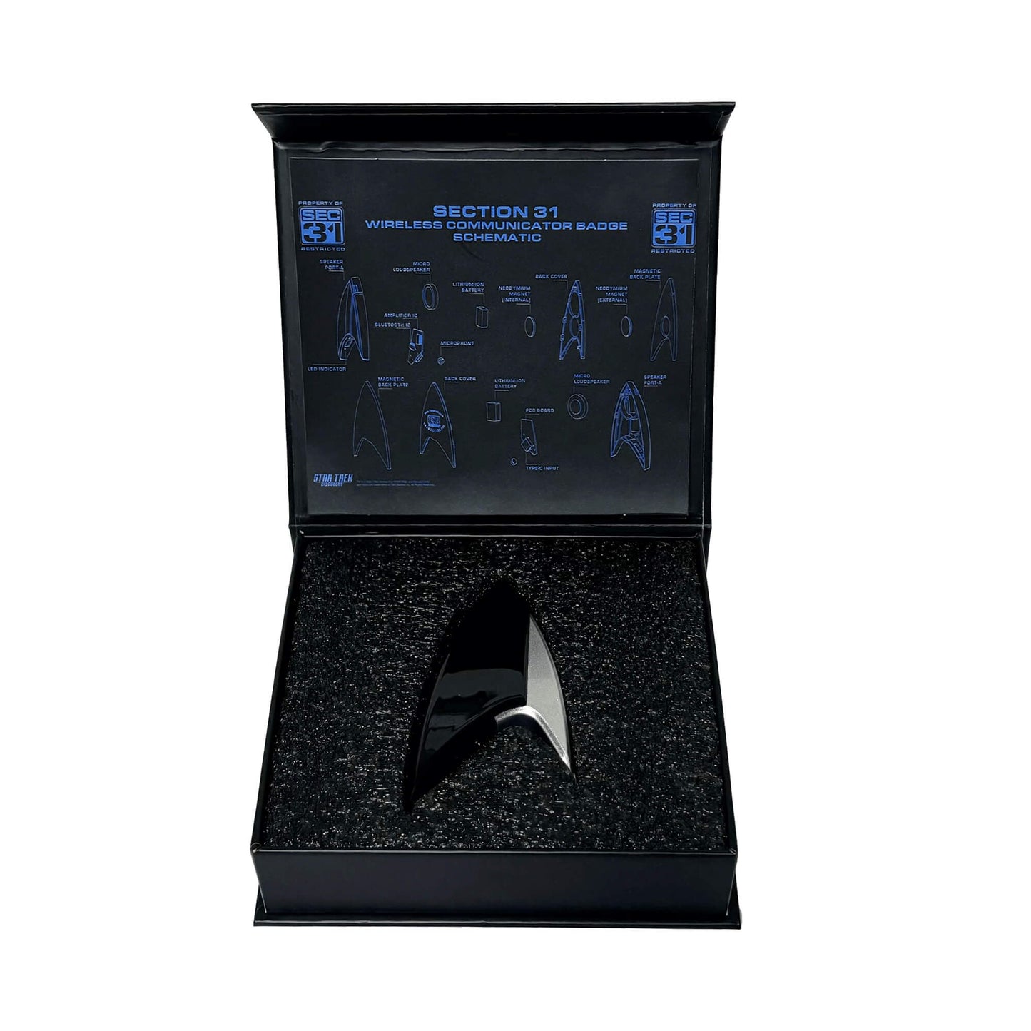 FAMETEK Star Trek Section 31 Bluetooth ComBadge with Chirp – Official Licensed Cosplay Communicator