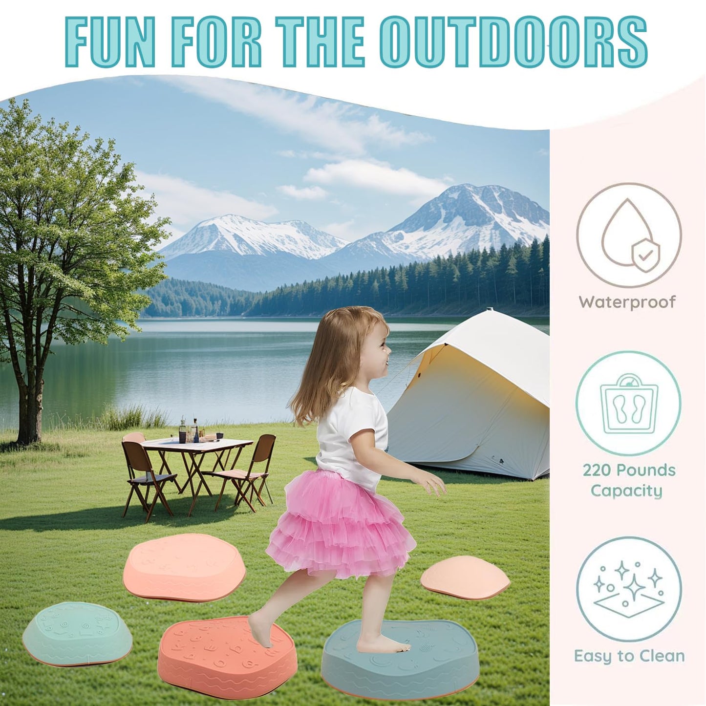 Fanboxk Stepping Stones for Kids – Non-Slip Toddler Balance & Coordination Set (Ages 3-8)