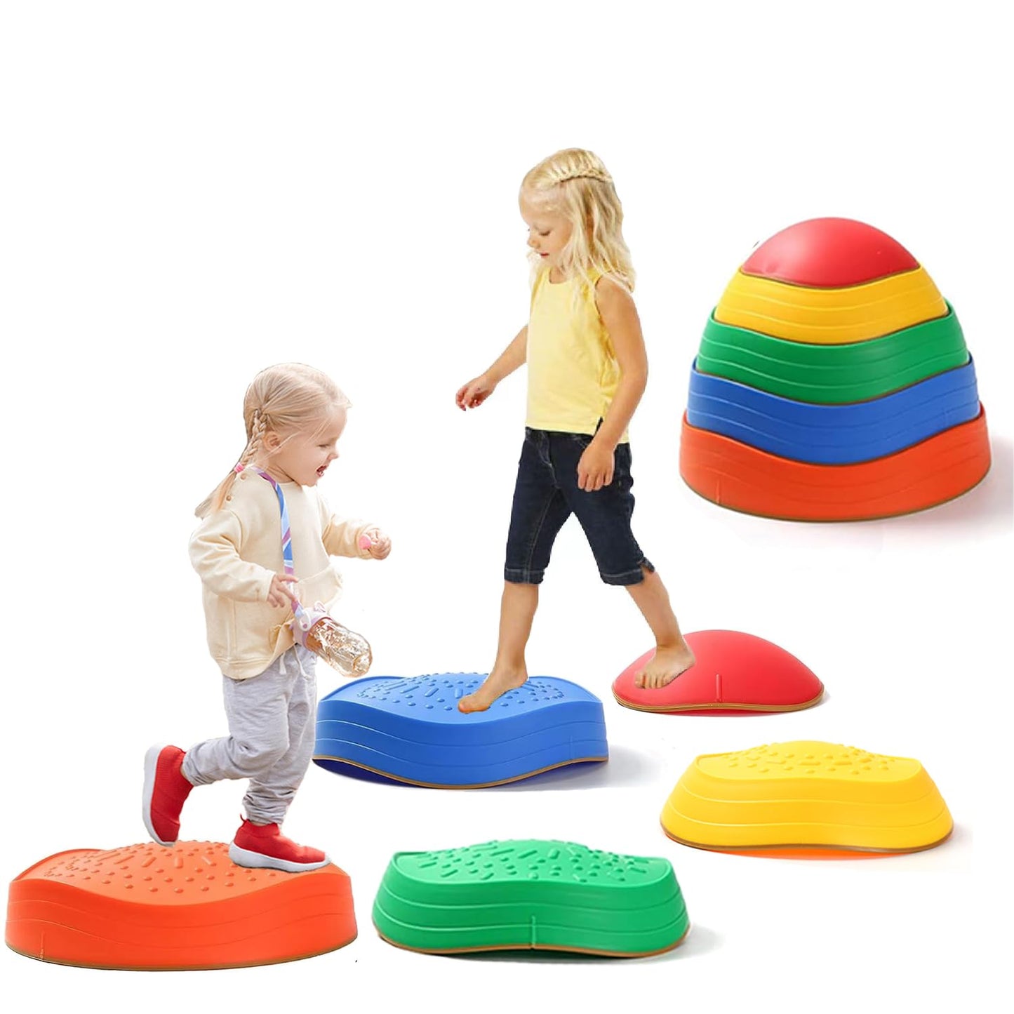Fanboxk Stepping Stones for Kids – Non-Slip Balance Stones for Indoor/Outdoor Play