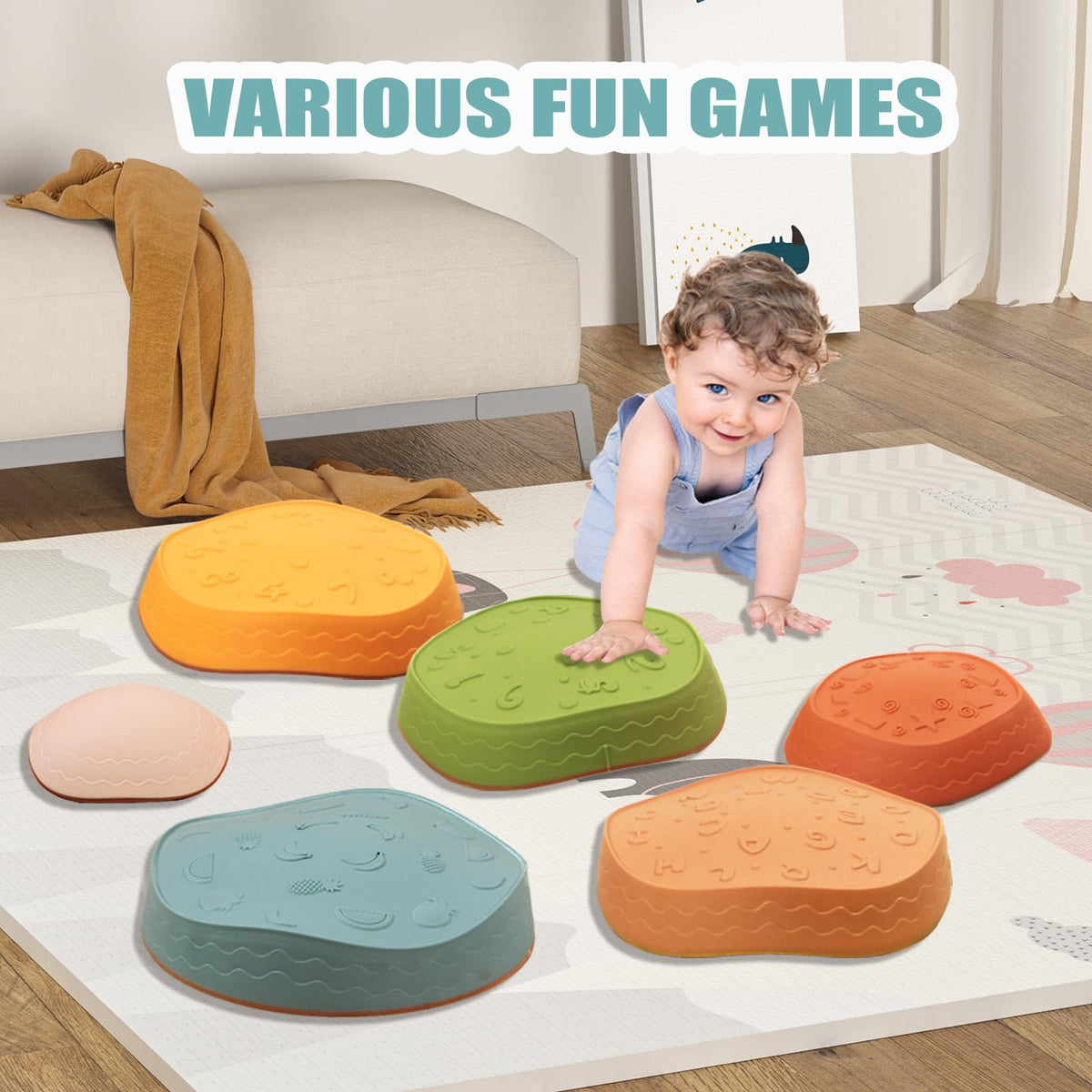 Fanboxk Stepping Stones for Kids | Non-Slip Balance & Coordination Toy (Ages 3–8)
