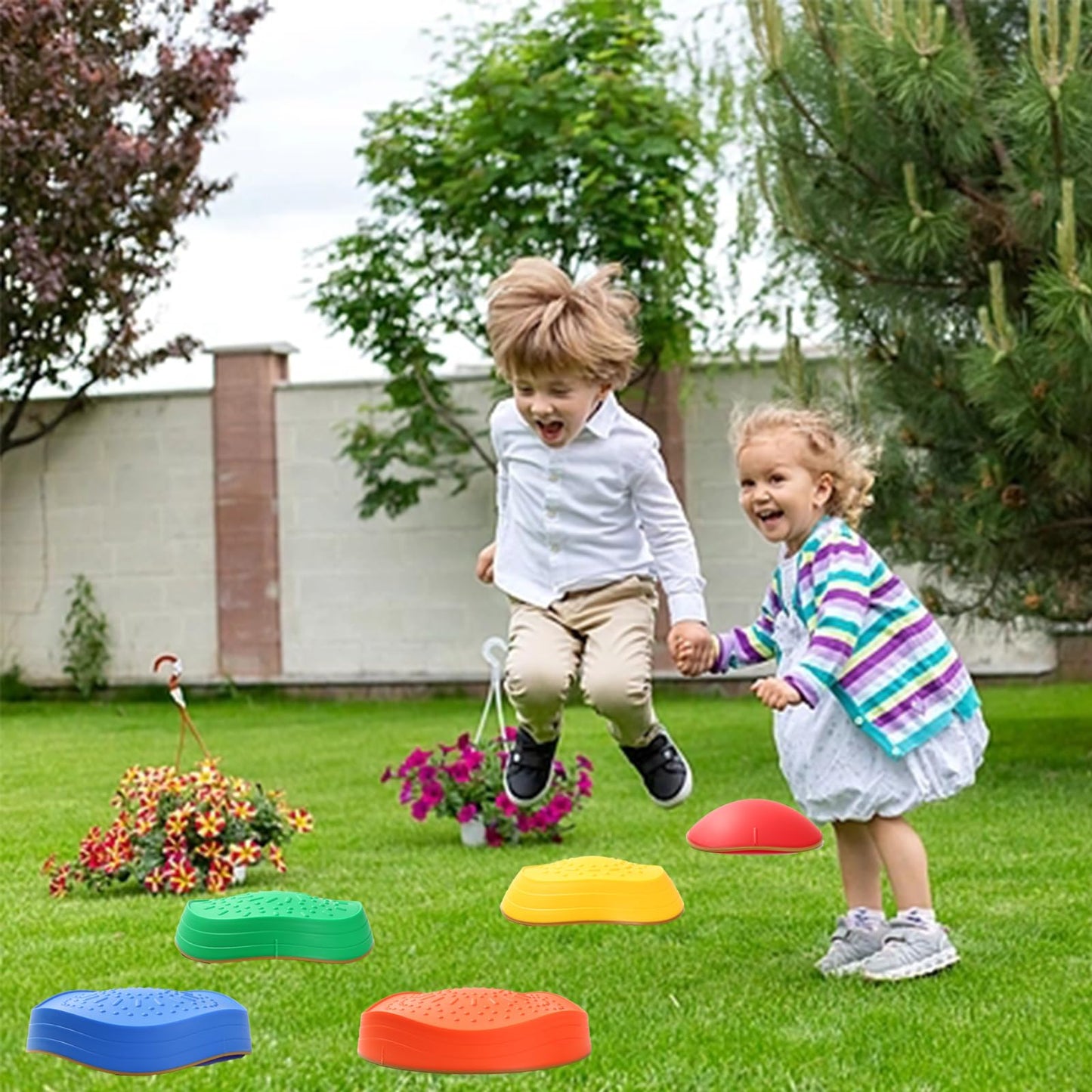 Fanboxk Stepping Stones for Kids – Non-Slip Balance Stones for Indoor/Outdoor Play