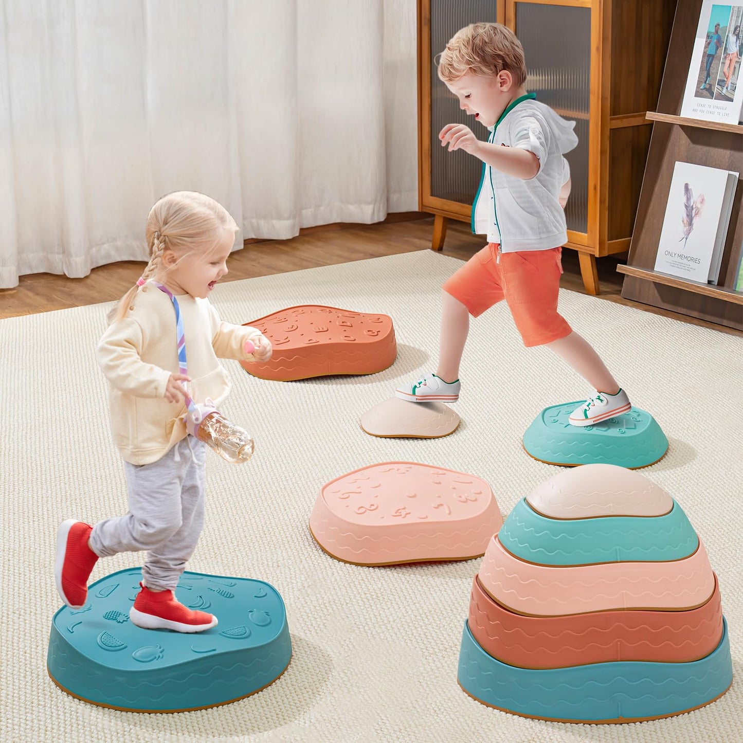 Fanboxk Stepping Stones for Kids – Non-Slip Toddler Balance & Coordination Set (Ages 3-8)