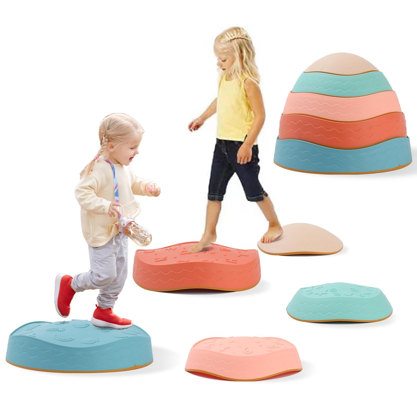 Fanboxk Stepping Stones for Kids – Non-Slip Toddler Balance & Coordination Set (Ages 3-8)