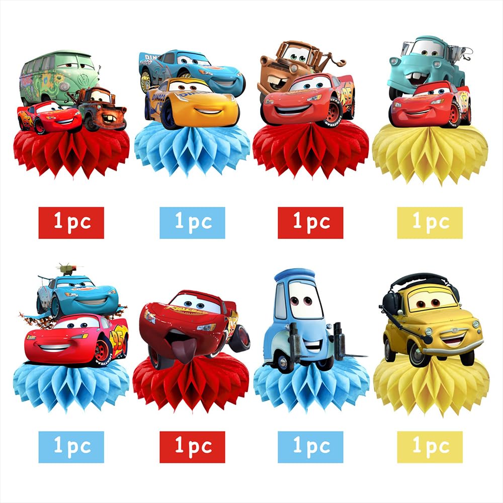 Fancigo Mcqueen Cars Table Centerpieces – 8-Piece Birthday Party Decor Set