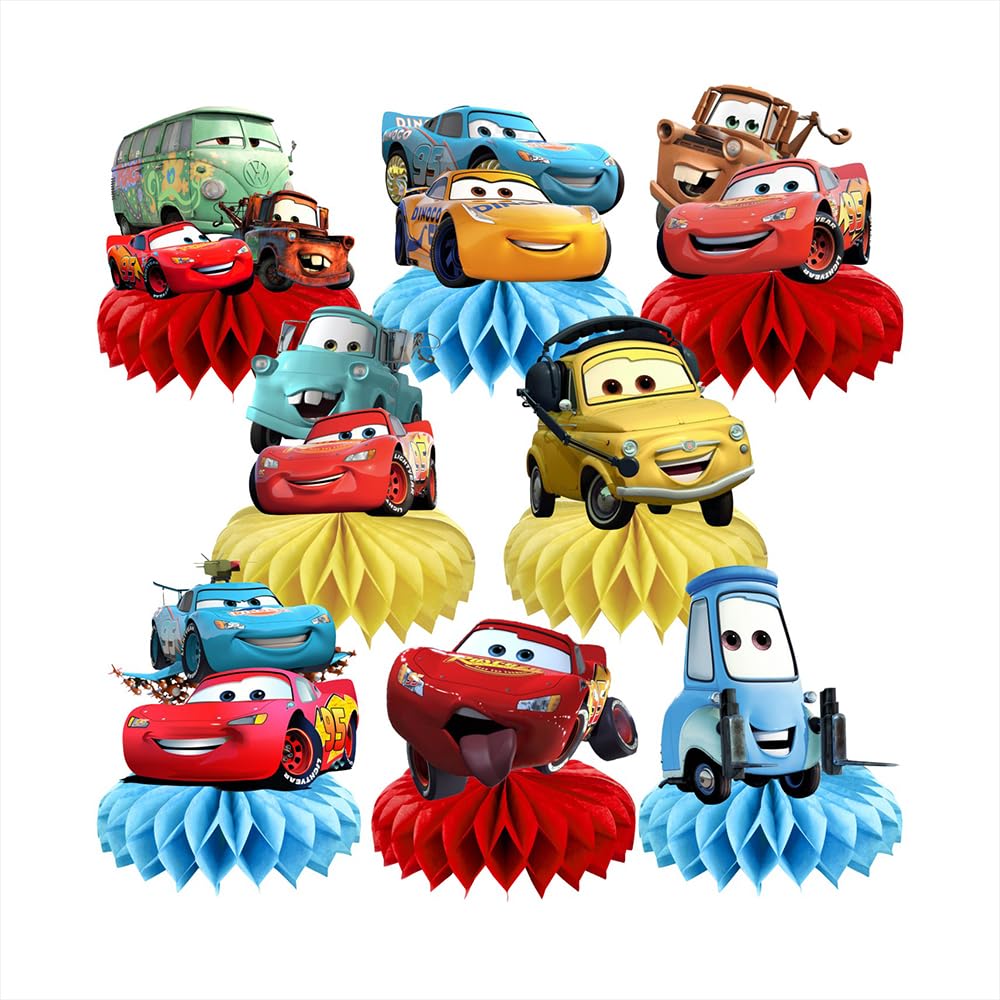 Fancigo Mcqueen Cars Table Centerpieces – 8-Piece Birthday Party Decor Set
