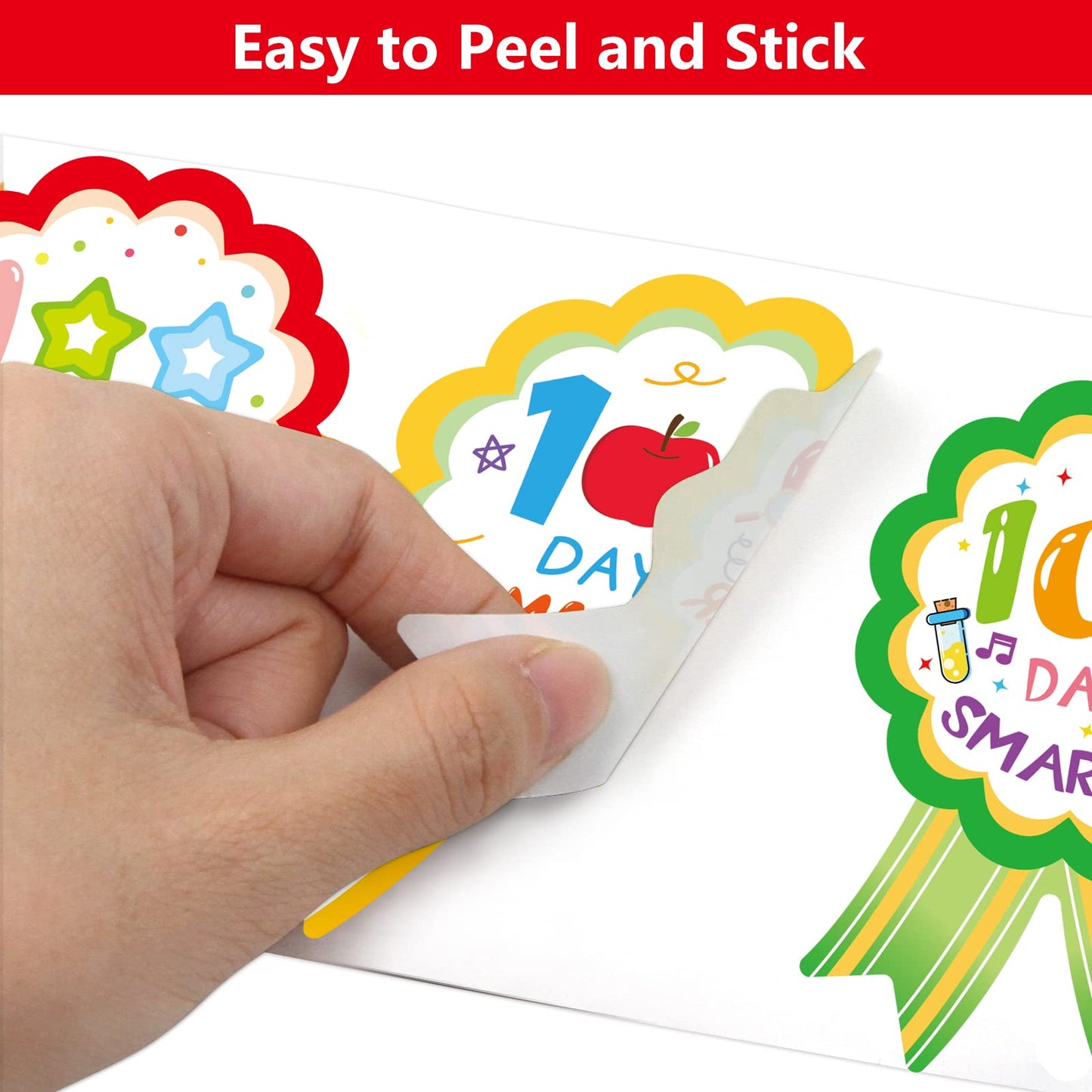 Fancy Land 100th Day of School Stickers – 200pcs, 100 Days Smarter Rewards