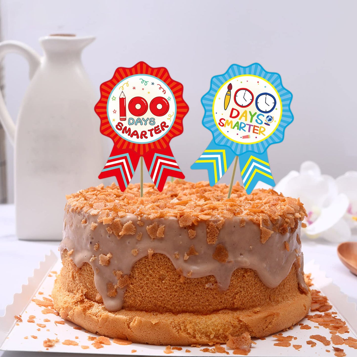 Fancy Land 100th Day of School Stickers for Kids – 200 Pcs, 5 Designs (100 Days Smarter)