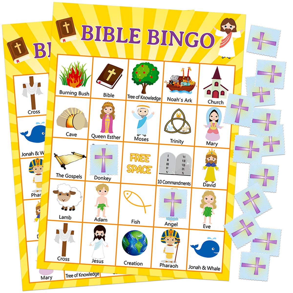 Fancy Land Bible Bingo Game for Vacation Bible School – 24 Players