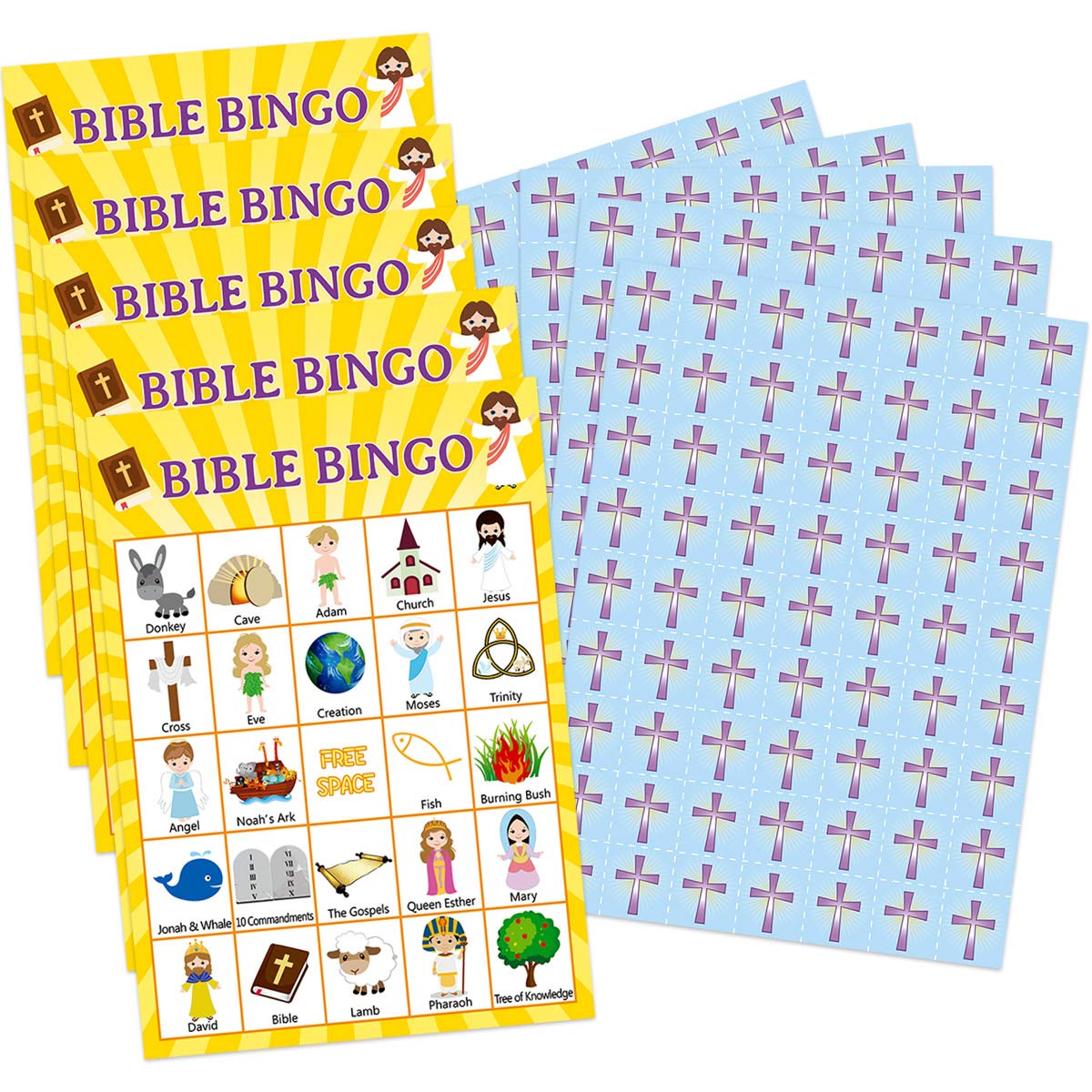 Fancy Land Bible Bingo Game for Vacation Bible School – 24 Players