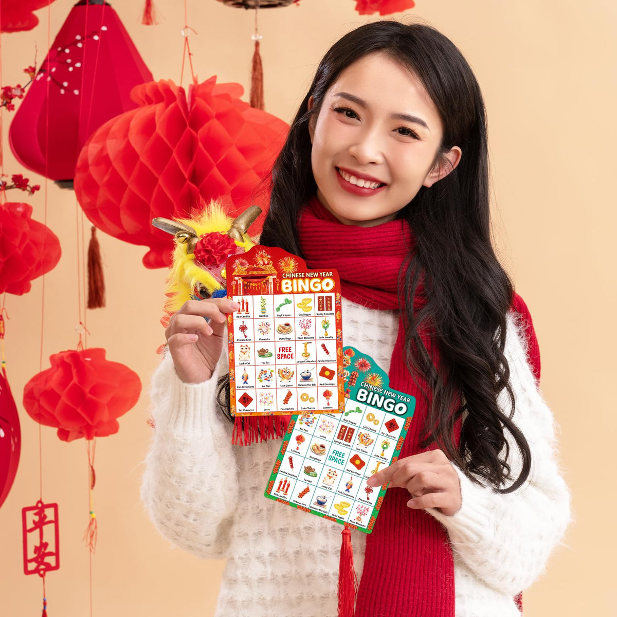 Fancy Land Chinese New Year Bingo Game for Kids — Year of the Horse, 24 Players
