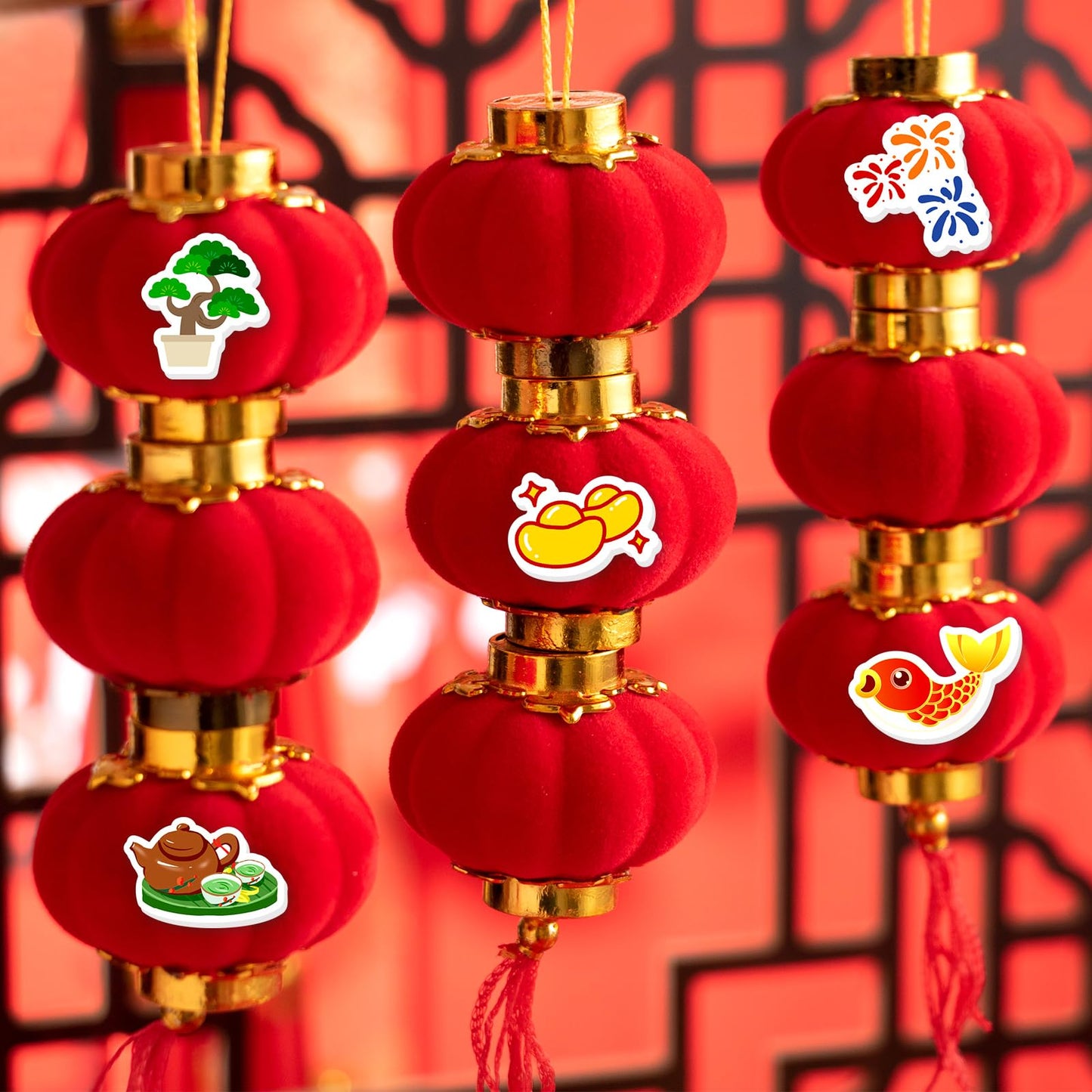 Fancy Land Chinese New Year Foam Stickers – 200Pcs Lunar Year of the Horse Puffy Sticker Set
