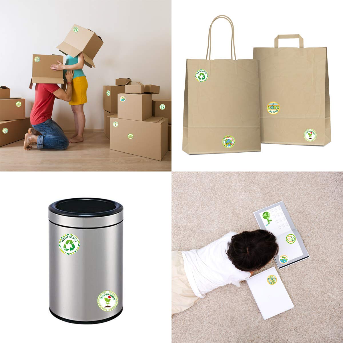 Fancy Land Save The Earth Stickers for Kids – 500-Count Perforated Roll for Classroom Earth Day