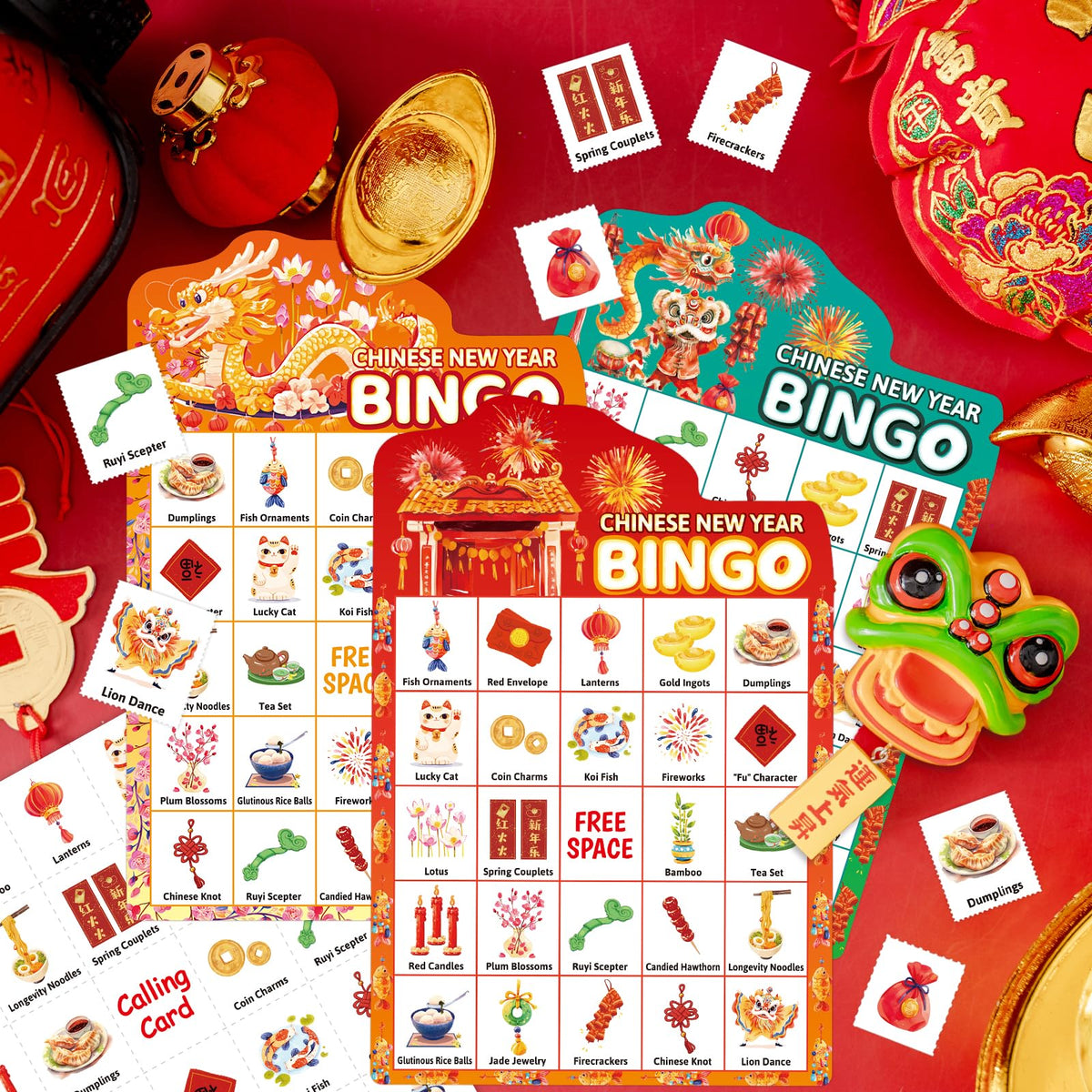 Fancy Land Chinese New Year Bingo Game for Kids — Year of the Horse, 24 Players