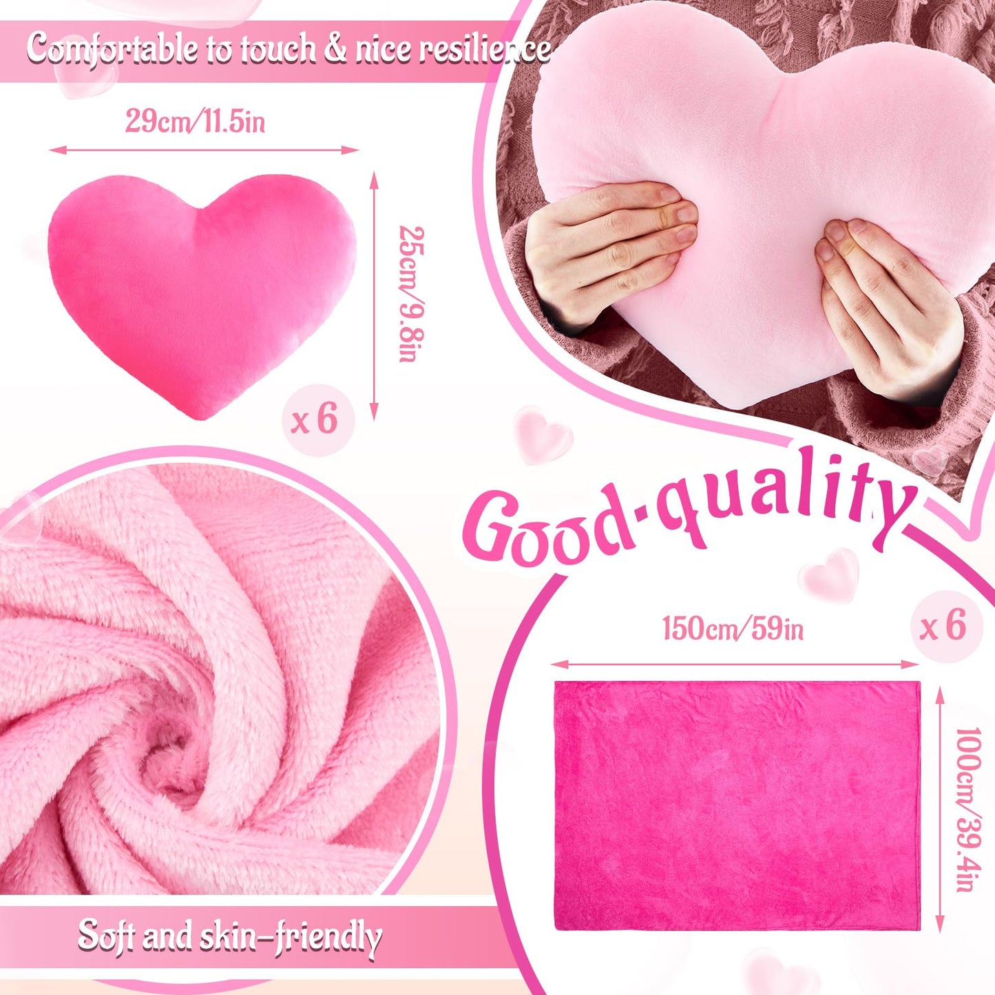 Fanfanwin 36-Piece Pink Sleepover Party Kit for Girls — Blankets, Pillows, Eye Masks, Headbands & Scrunchies
