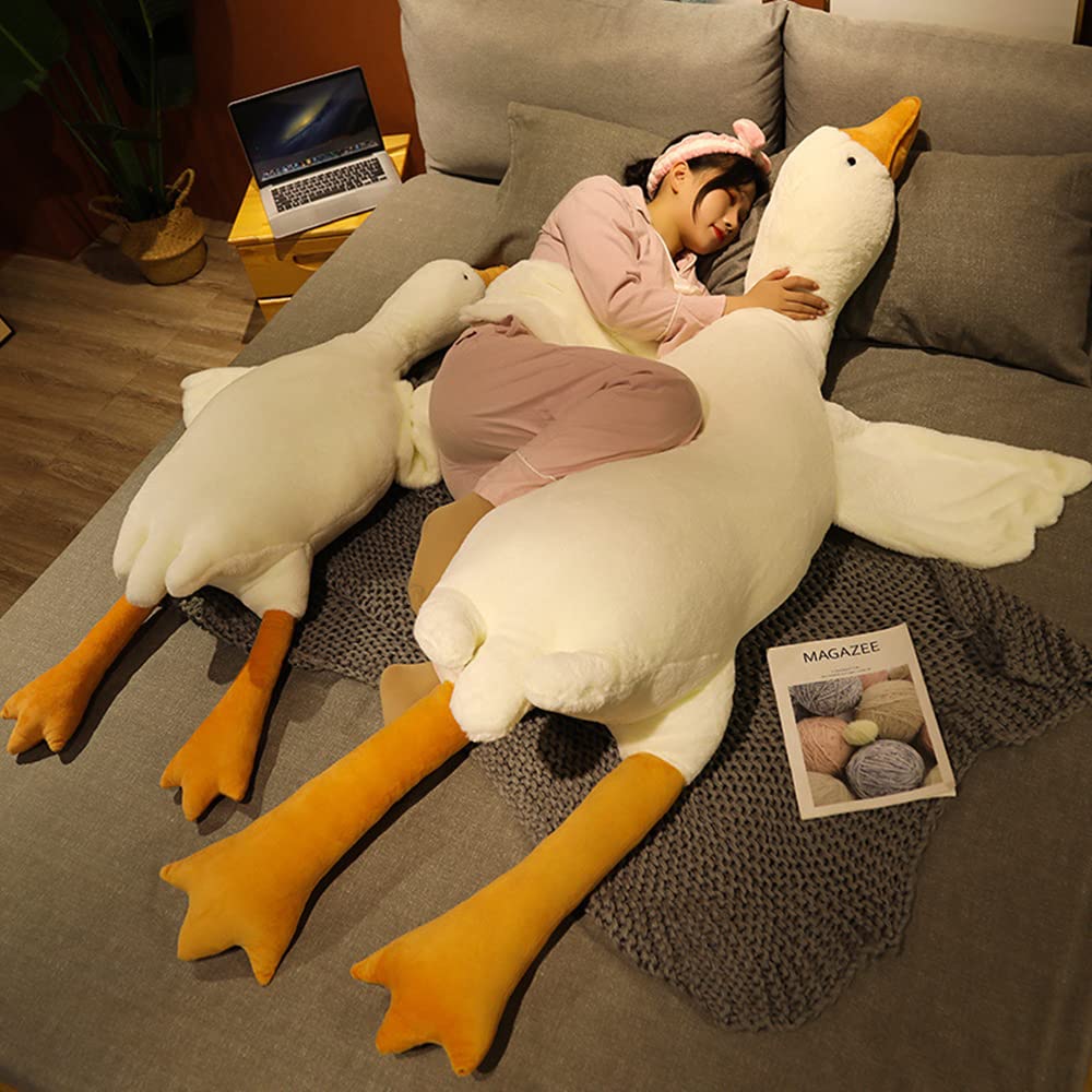 FANGYU Goose Stuffed Animal Pillow Toy – Giant White Goose Plush, Oversized Hug Pillow