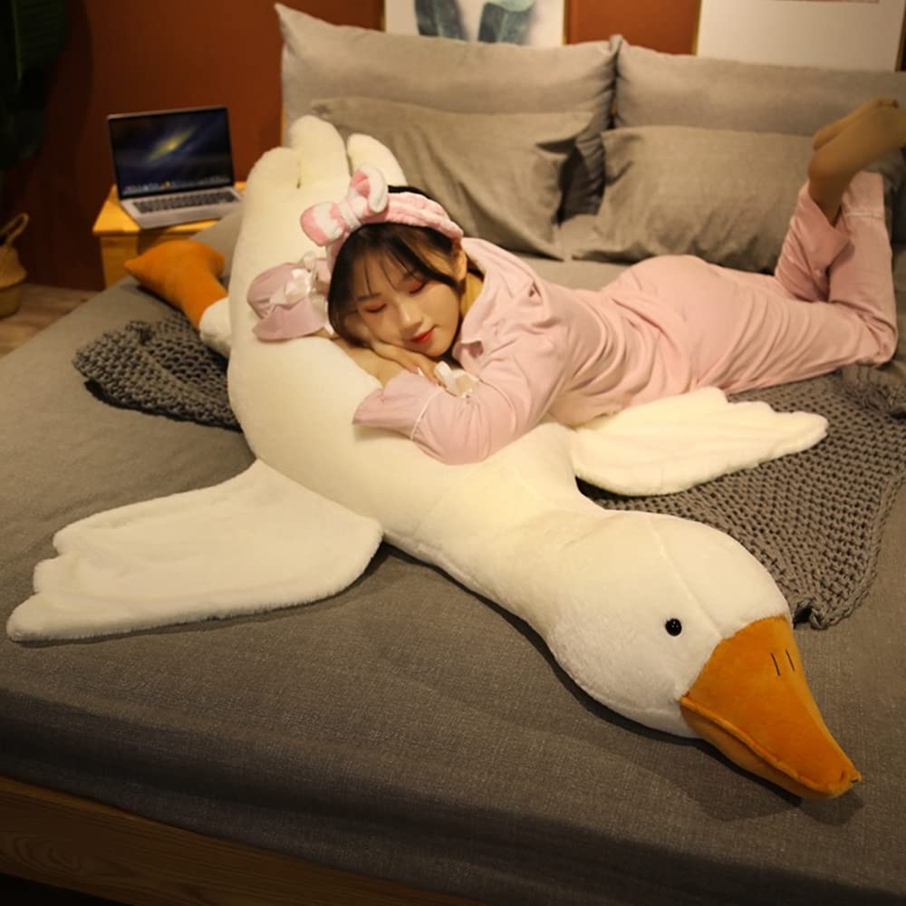 FANGYU Goose Stuffed Animal Pillow Toy – Giant White Goose Plush, Oversized Hug Pillow